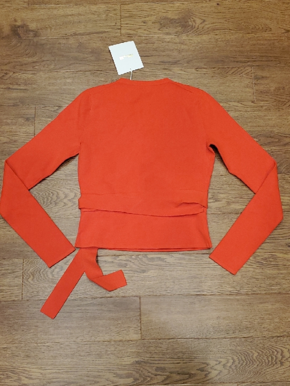Diane Von Furstenberg NWT Brire Long Sleeve V-Neck Wrap Top Bright Red Size P - Picture 12 of 16